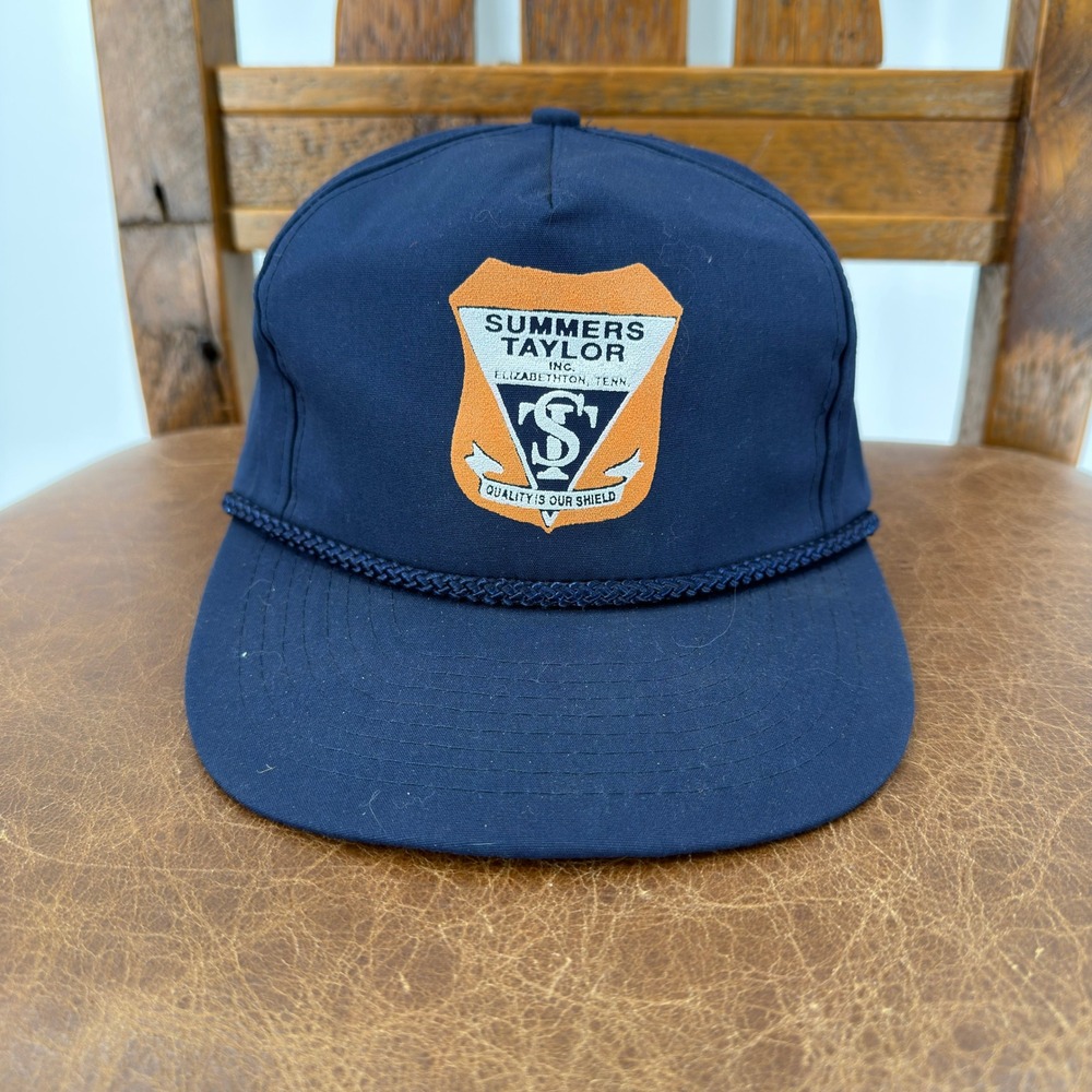 Mohr's Summers Taylor Inc Hat OSFA Navy Blue Good Vintage Rope Strapback‎ Cap